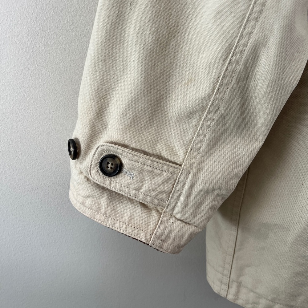 Lands End Vintage Beige Canvas Corduroy Trim Barn Jacket | Size Large - Picture 11 of 11